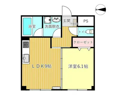 南布瀬ハウス(1LDK/2階)の間取り写真