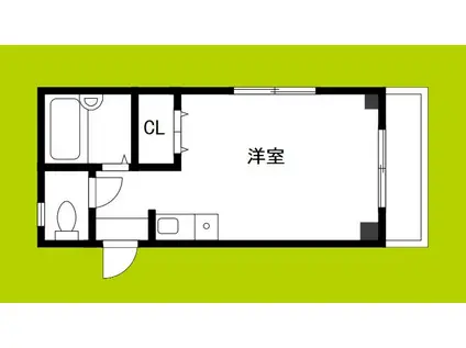 双葉ハイツ(ワンルーム/3階)の間取り写真
