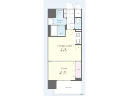 セイワパレス天王寺真田山(1LDK/4階)の間取り写真