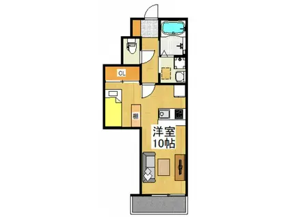 MORIYA(ワンルーム/2階)の間取り写真