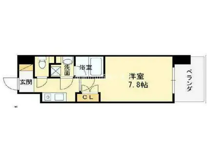 プール・トゥジュール梅田ウエスト(1K/12階)の間取り写真