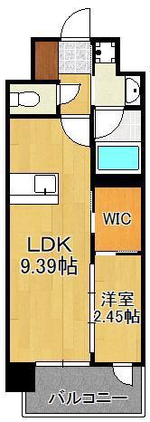 プレジデンス ざ 三萩野(1LDK/9階)の間取り写真