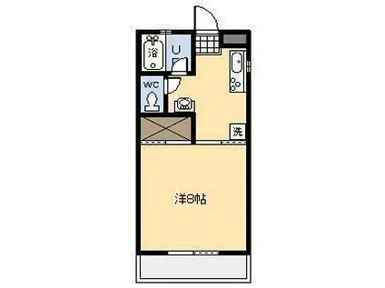 バートンプレイス(1K/2階)の間取り写真