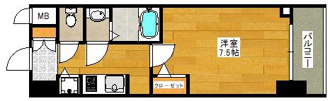 S-RESIDENCE江坂EMINENCE(1K/12階)の間取り写真