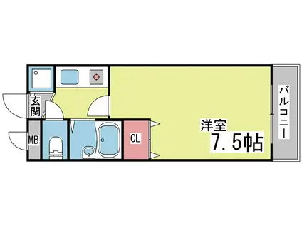 リアライズ六甲I(1K/5階)の間取り写真