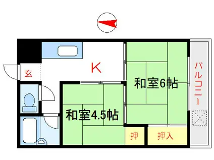 ハイツ芙蓉(2K/5階)の間取り写真