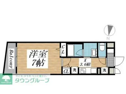 クリオ ラモード学芸大学II(1K/1階)の間取り写真