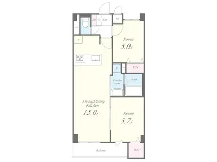 パークフレア(2LDK/2階)の間取り写真