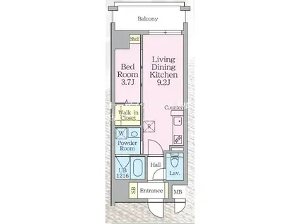 CINNAMON COURT(1LDK/4階)の間取り写真