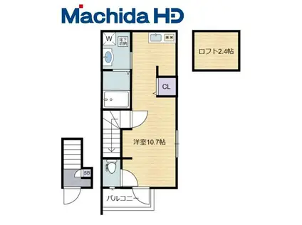 あんしん大蓮東08 1084(ワンルーム/2階)の間取り写真