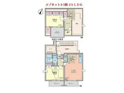 ソノリテ池之端(2SLDK/5階)の間取り写真