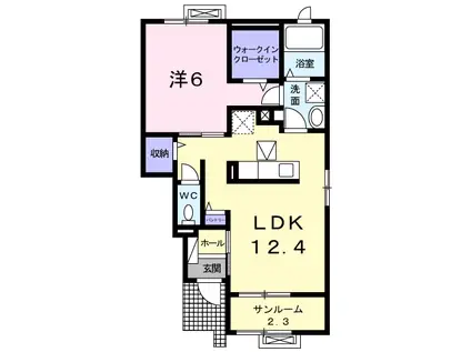 クレールパルク(1LDK/1階)の間取り写真