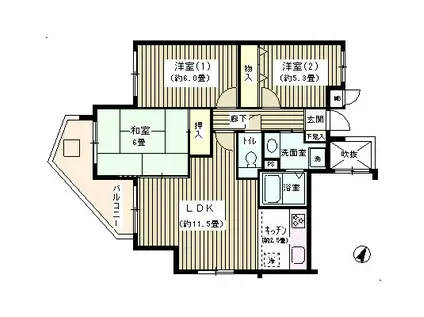 エクセル エヌ・ケー(3LDK/3階)の間取り写真