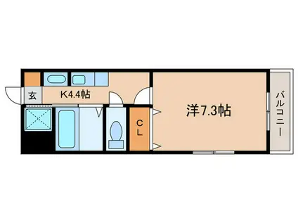 ランドスケープ草牟田(1K/4階)の間取り写真