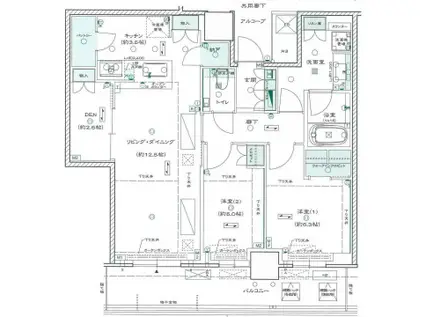 シエリアタワー大阪堀江(2SLDK/43階)の間取り写真