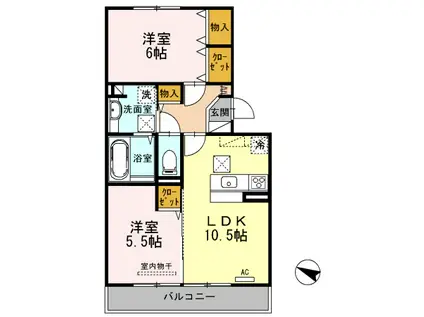 エストレーラ(2LDK/1階)の間取り写真