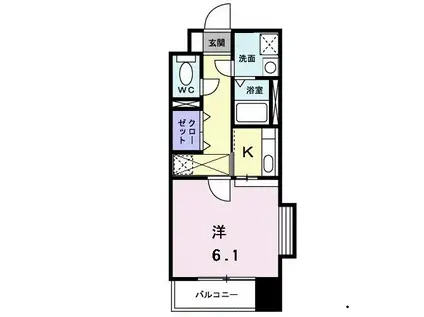 セレーノ・コンフォート大手門(1K/10階)の間取り写真
