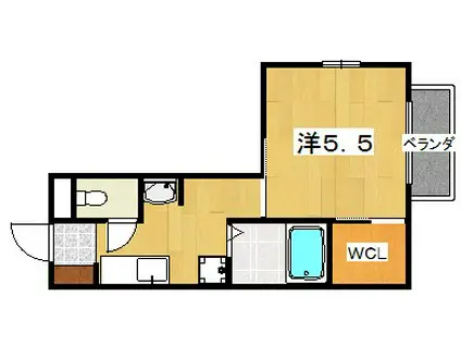 リヴェール渚A棟(1K/1階)の間取り写真