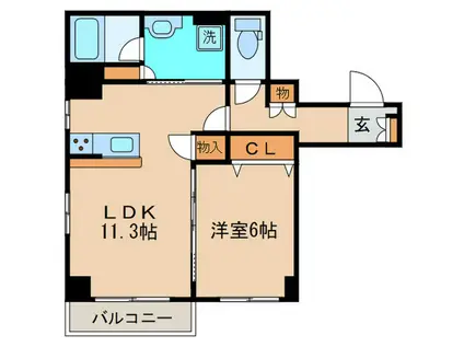 CON VISTA(1LDK/3階)の間取り写真