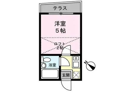 リビングI(ワンルーム/1階)の間取り写真