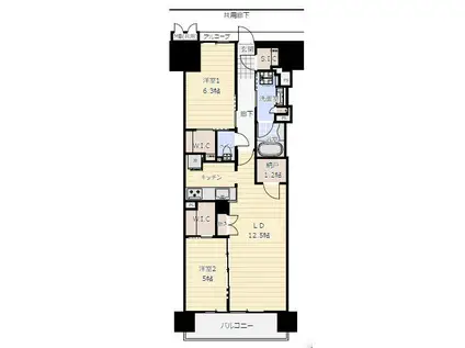 ローレルコート姫路大手前通(2LDK/10階)の間取り写真