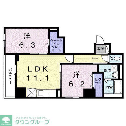 シエスタ キー(2LDK/3階)の間取り写真