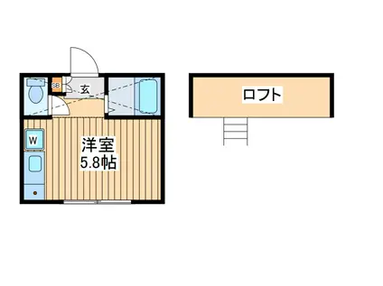 ジーエータウン白楽2(ワンルーム/1階)の間取り写真