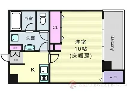 S-FORT江坂公園(1K/11階)の間取り写真