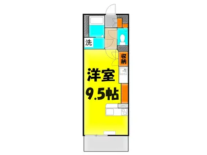 ルッシェロ(ワンルーム/3階)の間取り写真