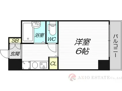 ノイエ新大阪 A棟(1K/2階)の間取り写真