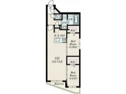 DIORE RESIDENCE SAPPORO(2LDK/4階)の間取り写真