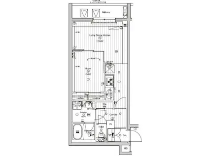 PREMIUMCUBE東高円寺DEUX(1LDK/3階)の間取り写真