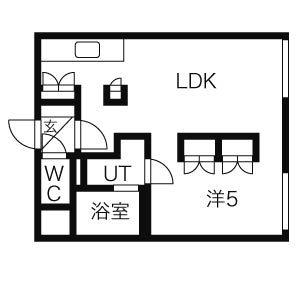 メゾンドール(1LDK/4階)の間取り写真