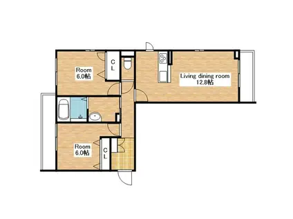 T RESIDENCE宮司西町A棟(2LDK/1階)の間取り写真
