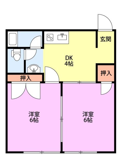 コーポTAKA(2K/2階)の間取り写真