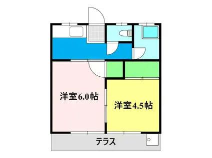 メゾンドプランドール(2K/1階)の間取り写真