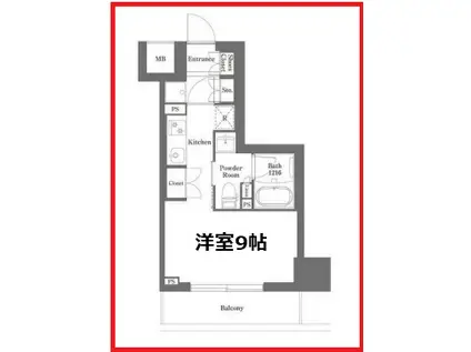 エイチエフ正光寺赤羽レジデンス(ワンルーム/9階)の間取り写真