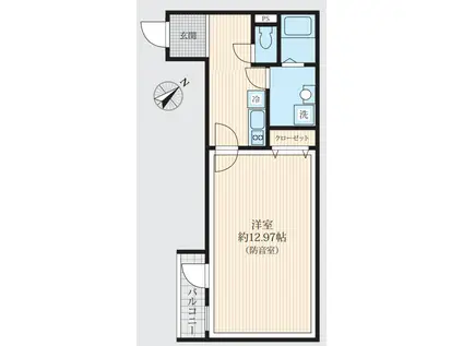 サウンドフリー東池袋(1K/1階)の間取り写真