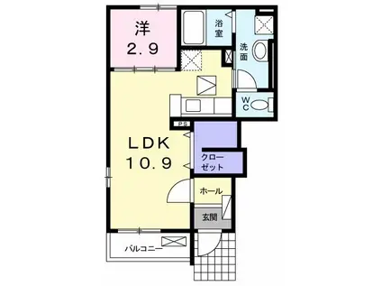 サンフェリーチェ(1LDK/1階)の間取り写真