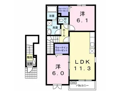 トォリ セッテ(2LDK/2階)の間取り写真