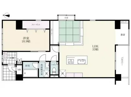 エスペランサ神野II(1LDK/5階)の間取り写真