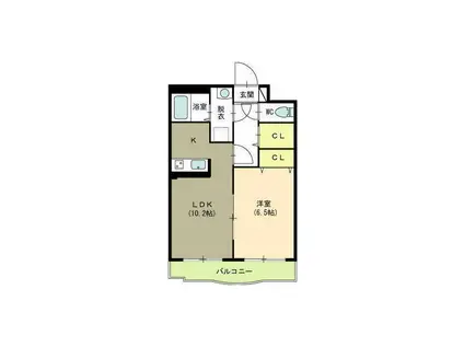 フローレント美咲(1LDK/2階)の間取り写真