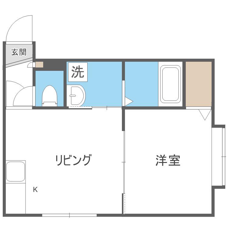 クヴェレ15(1DK/2階)の間取り写真