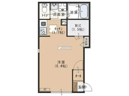 メゾン ブリュージュ(1K/1階)の間取り写真