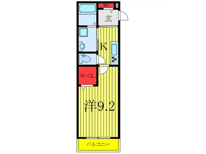 HOUSEKUL IS2(1K/3階)の間取り写真
