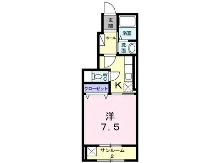 サンパレス(1K/1階)の間取り写真