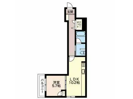 アンジェレガーロ(1LDK/2階)の間取り写真