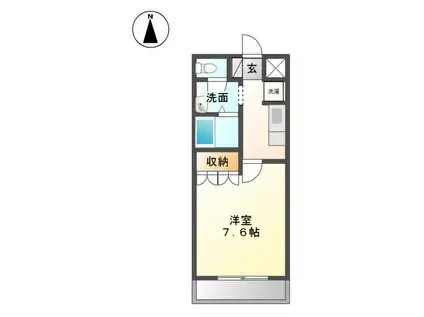 ダイヤモンズ・M(1K/1階)の間取り写真