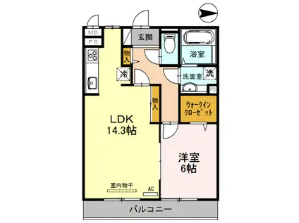 T-VILLAGE(1LDK/2階)の間取り写真