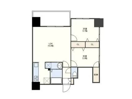 エムエー佐世保マンション(2LDK/11階)の間取り写真